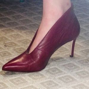 L. K. Bennett Burgandy Ankle Boots